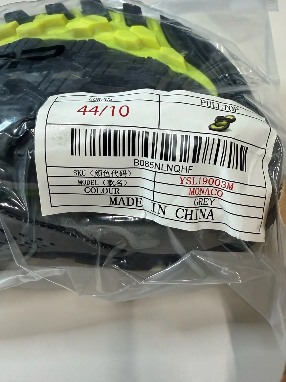 Monaco Black & Neon Green Athletic Sandals